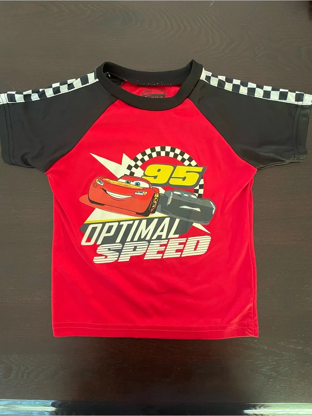 Disney Red and Black Lightning McQueen 'Optimal Speed' Short Sleeve Tee